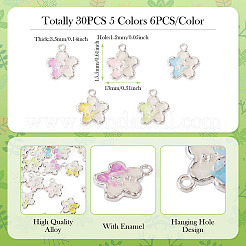 30 pièces pendentifs en alliage de 5 couleurs avec strass&nbsp;RB-TA0001-37