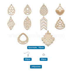 DIY 40 пара наборов для изготовления серег из натурального дерева&nbsp;DIY-TA0003-34P