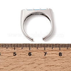 Offene Manschettenringe aus Messing mit Mikropavé und Zirkonia für Damen&nbsp;RJEW-L343-02P-01
