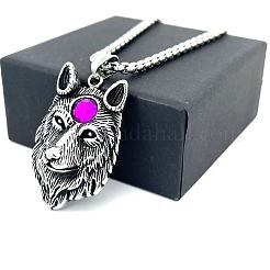Винтажные ожерелья из нержавеющей стали с подвеской в виде волка для мужчин AD3980