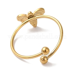 Ионное покрытие(ip) 304 нержавеющая сталь пчела открытые манжеты кольца для женщин&nbsp;LS-RJEW-18.0-06G