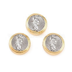 Двухцветные латунные бусины&nbsp;KK-C162-088A-GP