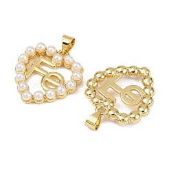 Подвески из латуни и искусственного жемчуга АБС KK-S526-19G-B