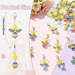 30 tira de resina y colgante de abeja turquesa sintética teñida.&nbsp;HJEW-CJ00096