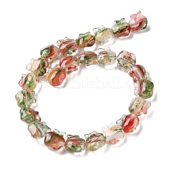 Brins de perles de lampwork faites à la main avec des fleurs intérieures&nbsp;LA-CBA3F7A-01C
