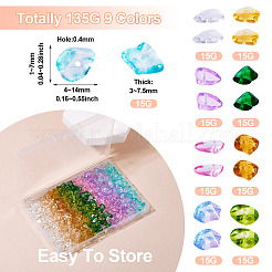 135 г двухцветных прозрачных стеклянных бусин&nbsp;GLAA-TA0002-71