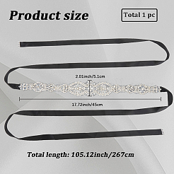 Цветочные полностью хрустальные стразы свадебные пояса ручной работы для свадебных платьев&nbsp;AJEW-WH20006-233B-01