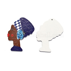 Grands pendentifs en bois imprimés à gauche et à droite&nbsp;WOOD-S050-04-M