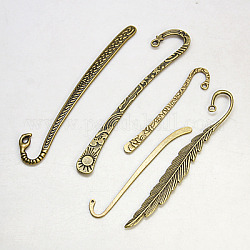 Tibetischen Stil Lesezeichen, Mischform, Antik Bronze, ca. 15~24 mm breit, 79~122 mm lang, 2~4 mm dick, Bohrung: 2~3 mm