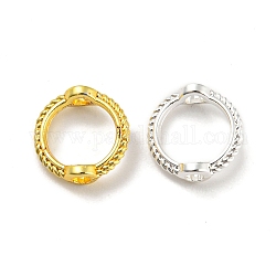 Telai di perline in lega di placcatura a cremagliera, anello rotondo, colore misto, 9x3mm, Foro: 1.6 mm