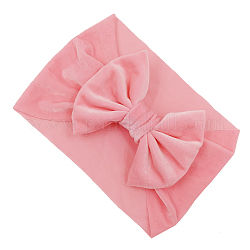 Elastic Baby Headbands for Girls, Hair Accessories, with Velvet Bowknot, Pink, 17.32 inch(440mm)x145mm