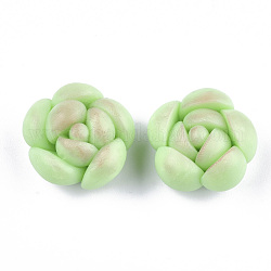 Handmade Polymer Clay Cabochons, Succulents, Light Green, 22~23x22.5~23.5x14~15mm