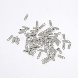 304 Stainless Steel Chain Tabs, 11x3mm, hole: 1mm