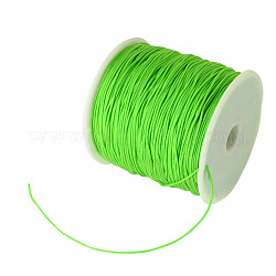 Плетеной нейлоновой нити, китайский шнур для завязывания бисера шнур для изготовления ювелирных изделий из бисера, желто-зеленые, 0.8 мм, Около 100 ярдов / рулон