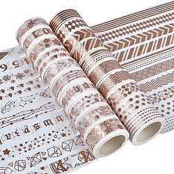 Scrapbook bricolage, rubans décoratifs en papier, ruban adhésif, estampillage d'or, or, 15mm