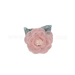 Fleur en tissu 3j, pour les chaussures de bricolage, chapeaux, coiffes, broches, vêtements, rose, 50~60mm