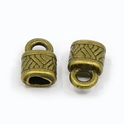 Fine del corda stile tibetano , testate di chiusura, blocco, bronzo antico,  piombo & cadmio & nichel libero, 10x6.5x4.5mm, Foro: 2.5 mm