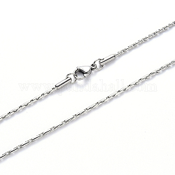 304 ожерелье-цепочка из кореаны из нержавеющей стали, с застежкой омар коготь, цвет нержавеющей стали, 19.68 дюйм (50 см) x 0.6 мм