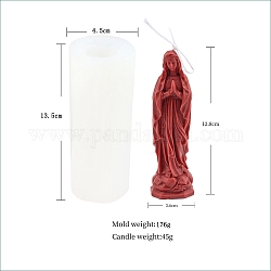 Moldes de velas de silicona diy virgen maría, molde de silicona para aromaterapia hecho a mano, blanco, 13.5x4.5 cm