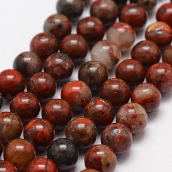 Natur Brekzien Jaspis Perlen Stränge, Runde, 8 mm, Bohrung: 1.2 mm, 48 Stk. / Strang, 15.7 Zoll