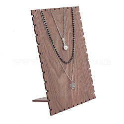 Halskettenständer aus Walnussholz, für Schmuckständer Halter, dark khaki, 26.5x19.2x9.5 cm
