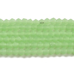 Нити бусин из матового нефрита, имитация нефрита, граненые двухконусные, светло-зеленый, 4.5x3.5~4 мм, отверстие : 1 мм, около 87~89 шт / нитка, 13.98''~13.39'' (33.5~34 см)