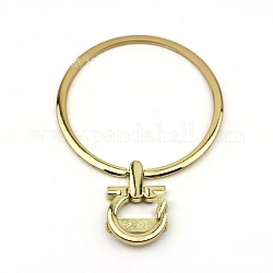 Alloy Bag Handle, with Clasp, Bag Replacement Accessories, Light Gold, 14x10x0.35cm, Inner Diameter: 8.8cm