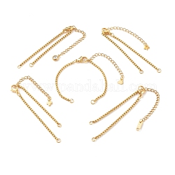 304 Stainless Steel Box Chain Bracelet Making, Golden, 5-1/2 inch(14cm)