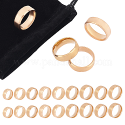 Unicraftale 18 個 9 サイズチタン鋼プレーンバンド指輪セット女性用  ローズゴールド  内径：15.9~22.2mm  2pcs /サイズ