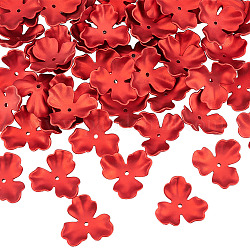 Dicosmetic 50 pz vernice spray a 3 petali abs tappi di perline in plastica imitazione perla, fiore, firebrick, 35.5x38.5x12.5mm, Foro: 2.2 mm