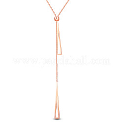 Shegrace Titan Stahl Lariat Halsketten, mit Hummerkrallenverschlüssen, Dreieck, Roségold, 16.1 Zoll (41 cm)