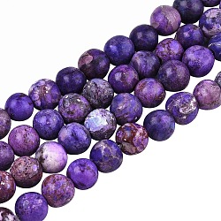 Natürliche amerikanische türkisfarbene Perlenstränge, gefärbt und erhitzt, Runde, Indigo, 4 mm, Bohrung: 0.8 mm, ca. 47~48 Stk. / Strang, 15 Zoll (38 cm)