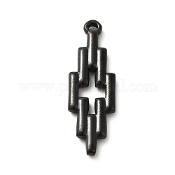 304 Stainless Steel Pendant, Cross, Black, 28x9x2mm, Hole: 1.4mm