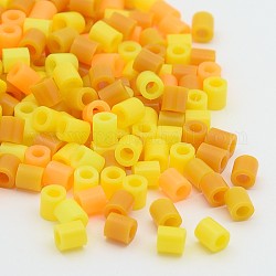 Misch PE Fun Fusion Fuse Beads für DIY Minen, Tube, Gelb, 5x5 mm, Bohrung: 3 mm