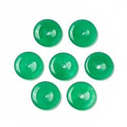 Pendentifs teints en jade de malaisie naturelle, breloque disque beignet/pi, 20.5~21x4~4.5mm, Trou: 3~3.5mm