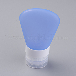 Embotellado creativo de puntos de silicona portátiles, ducha champú cosmético emulsión botella de almacenamiento, azul aciano, 92x58.5mm, Capacidad: aproximamente 37ml