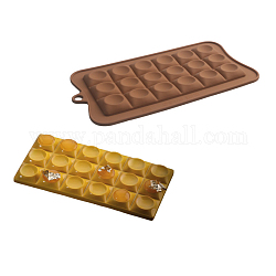Chocolate Food Grade Silicone Molds, Rectangle with Round Pattern, Resin Casting Molds, Epoxy Resin Craft Making, Peru, 185x103x7mm, Hole: 9mm, Finished Protect: 150x75x7mm