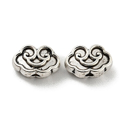 Perline in lega stile tibetano, piombo & cadimo libero, nuvola di buon auspicio, argento antico, 6.5x10x4mm, Foro: 1.6 mm, circa 1111pcs/1000g