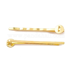 Goldene Eisen Haarklemme Zubehör, Größe: ca. 2 mm breit, 52 mm lang, 2 mm dick, Fach: 8 mm Durchmesser, 0.5 mm dick