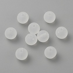 Perles de boule en acrylique transparente, style mat, ronde, clair, 6mm, Trou: 1mm