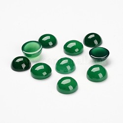 Half Round/Dome Dyed Natural Agate Cabochons, Green, 10mm