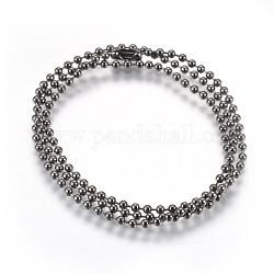Нержавеющая сталь мяч цепи ожерелье материалы, металлический черный, 21.6 дюйм (55 см), 2.5мм