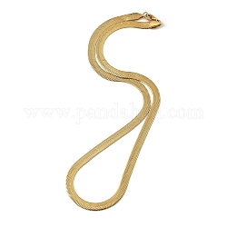 Ion Plating(IP) 304 Stainless Steel Flat Snake Chain Necklaces, with Lobster Claw Clasps, Real 18K Gold Plated, 18.98 inch(48.2cm), 6mm