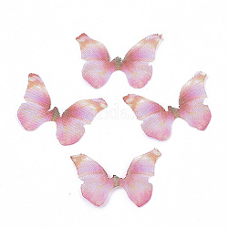 Decorazione artigianale di ali in tessuto di poliestere, per gioielli fai da te artigianato collana orecchino decorazione clip di capelli, farfalla ala, roso, 12x17mm