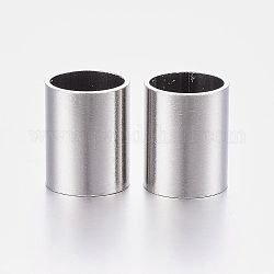 Perlas de tubo de 304 acero inoxidable, color acero inoxidable, 10x8mm, agujero: 7 mm