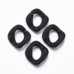 Окрашенные распылением пластиковые соединительные кольца ccb, разъемы для быстрой связи, для изготовления ювелирных цепочек, твист, чёрные, 32x29.5x7 мм, внутренний диаметр: 12x18 мм