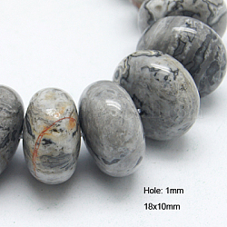 Natural Picture Jasper Beads Strands, Dyed, Rondelle, 18x10mm, Hole: 1mm