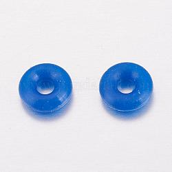 Gummi-O-Ringe, Donut Abstandsperlen, passen europäische Clip-Stopperperlen, Blau, 2 mm