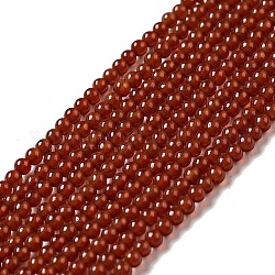 Cordes de perles de calcédoine naturelles, ronde, 2mm, Trou: 0.3mm, Environ 223 pcs/chapelet, 15.35'' (39 cm)