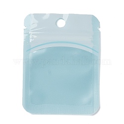 Plastic Zip Lock Bag, Storage Bags, Self Seal Bag, Top Seal, with Window and Hang Hole, Rectangle, Light Blue, 8x6x0.15cm, Unilateral Thickness: 3.3 Mil(0.085mm)